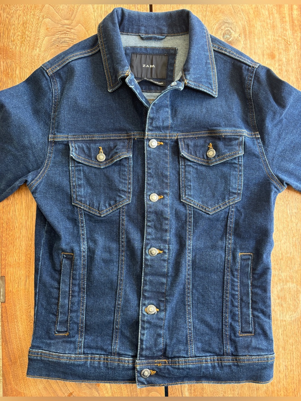 Zara Men's Medium Denim Jacket Classic Jean Jacket - Picture 10 of 16
